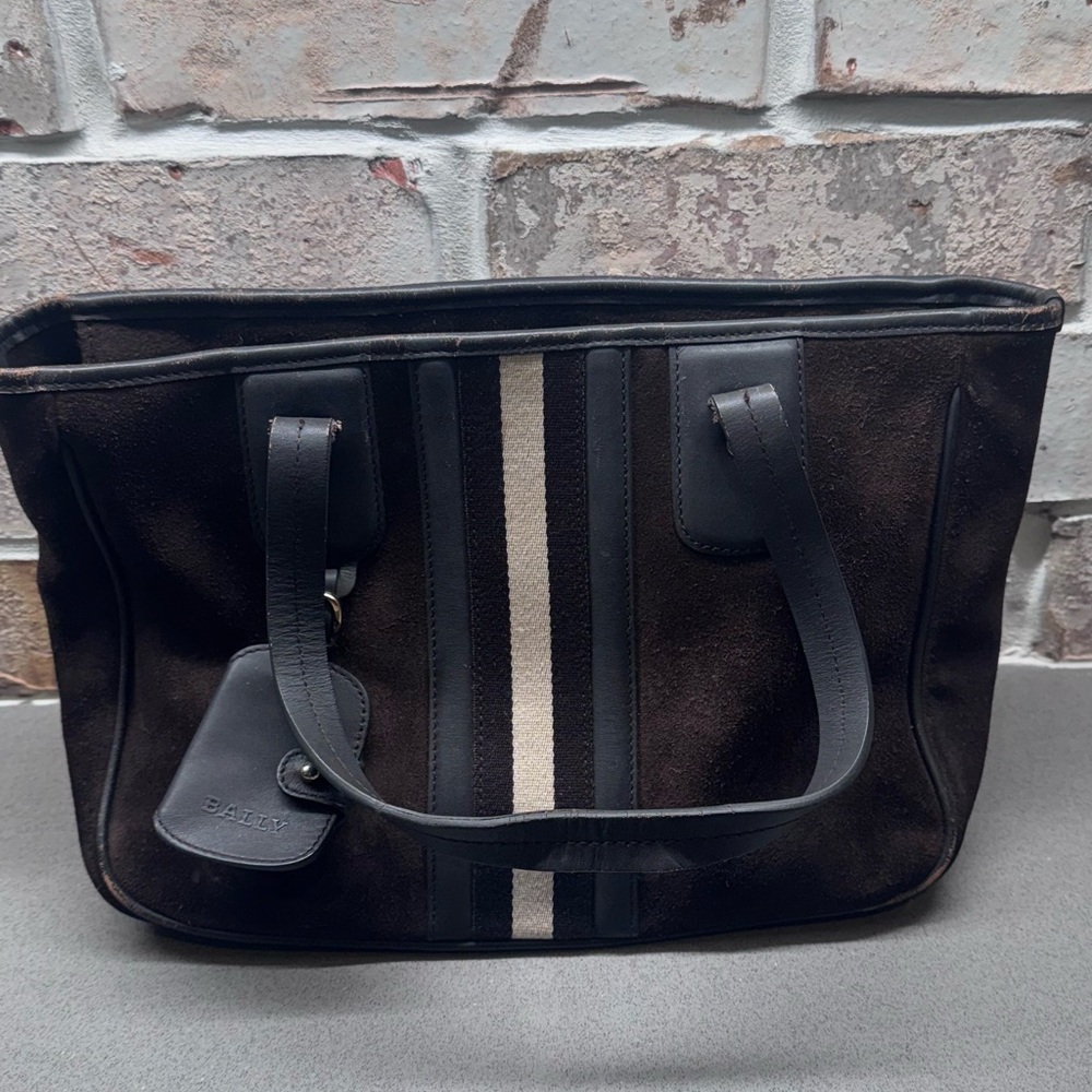 Bally Brown and Tan suede bag